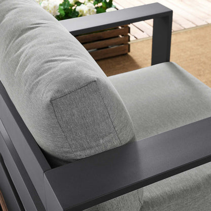 Tahoe Outdoor Patio Powder-Coated Aluminum Armchair - Gray Gray
