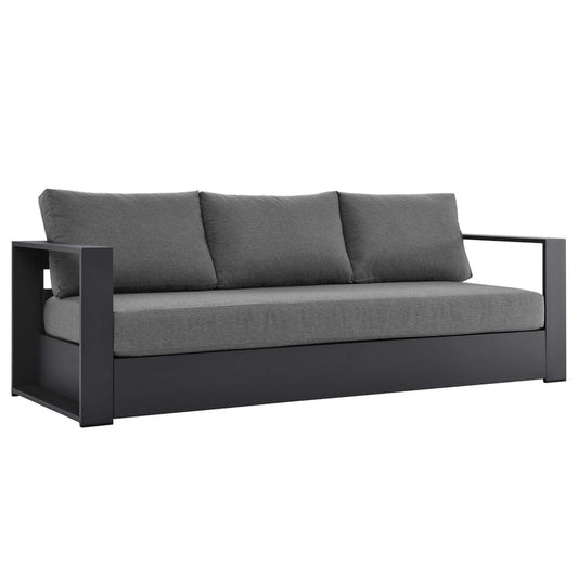 Tahoe Outdoor Patio Powder-Coated Aluminum Sofa - Gray Charcoal