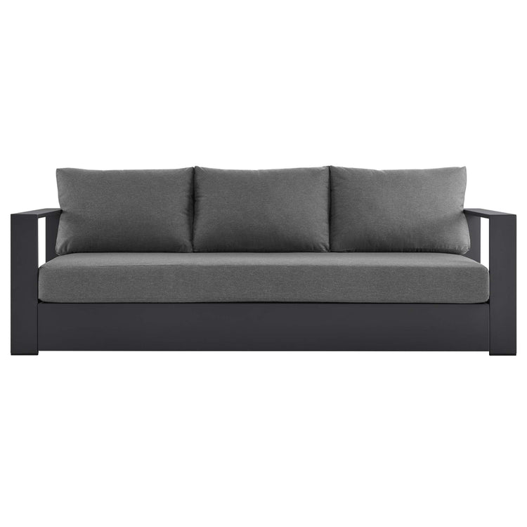 Tahoe Outdoor Patio Powder-Coated Aluminum Sofa - Gray Charcoal
