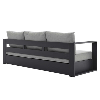 Tahoe Outdoor Patio Powder-Coated Aluminum Sofa - Gray Gray