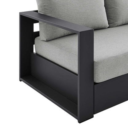 Tahoe Outdoor Patio Powder-Coated Aluminum Sofa - Gray Gray