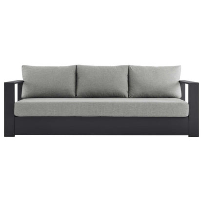 Tahoe Outdoor Patio Powder-Coated Aluminum Sofa - Gray Gray