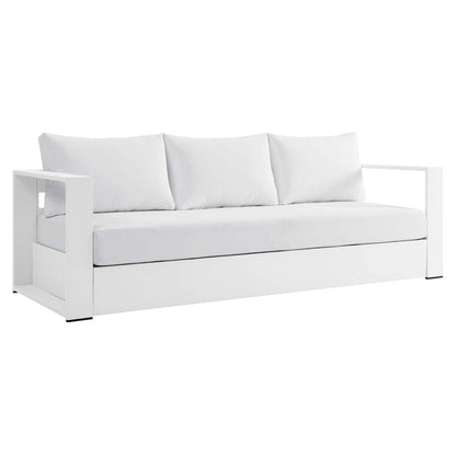 Tahoe Outdoor Patio Powder-Coated Aluminum Sofa - White White