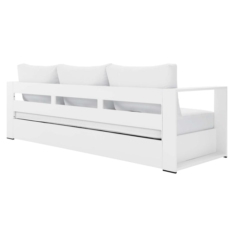 Tahoe Outdoor Patio Powder-Coated Aluminum Sofa - White White