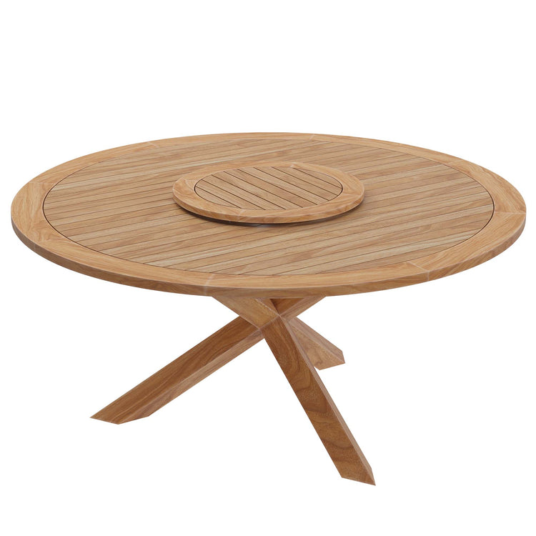 Wellspring 63" Outdoor Patio Teak Wood Dining Table - Default Title