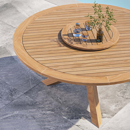 Wellspring 63" Outdoor Patio Teak Wood Dining Table - Default Title