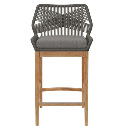 Wellspring 3-Piece Outdoor Patio Teak Wood Bar Set - Gray Graphite