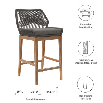 Wellspring 3-Piece Outdoor Patio Teak Wood Bar Set - Gray Graphite