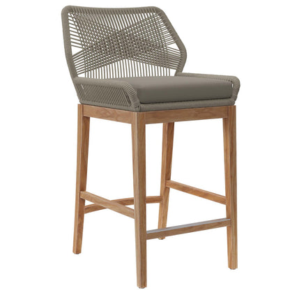 Wellspring 3-Piece Outdoor Patio Teak Wood Bar Set - Light Gray Greige