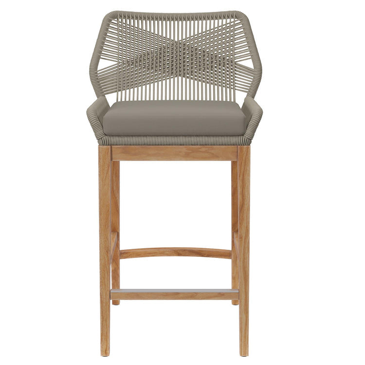 Wellspring 3-Piece Outdoor Patio Teak Wood Bar Set - Light Gray Greige