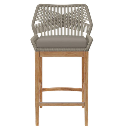 Wellspring 3-Piece Outdoor Patio Teak Wood Bar Set - Light Gray Greige