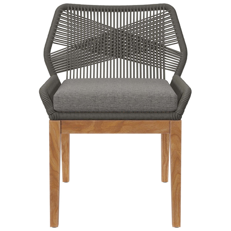 Wellspring Outdoor Patio Teak Wood Dining Chair - Gray Graphite