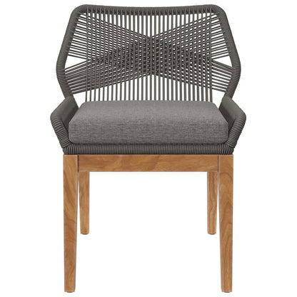 Wellspring Outdoor Patio Teak Wood Dining Chair - Gray Graphite