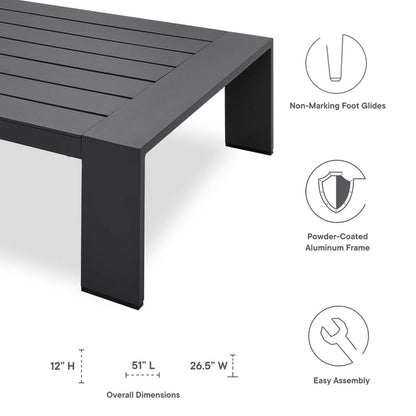 Tahoe 3-Piece Outdoor Patio Powder-Coated Aluminum Set - Gray Gray