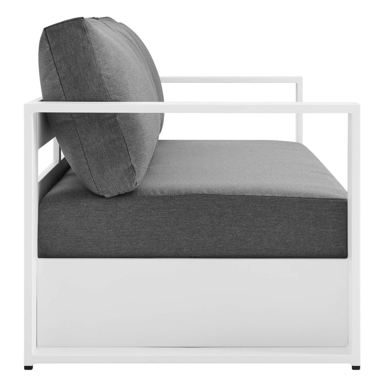 Tahoe 3-Piece Outdoor Patio Powder-Coated Aluminum Set - White Charcoal