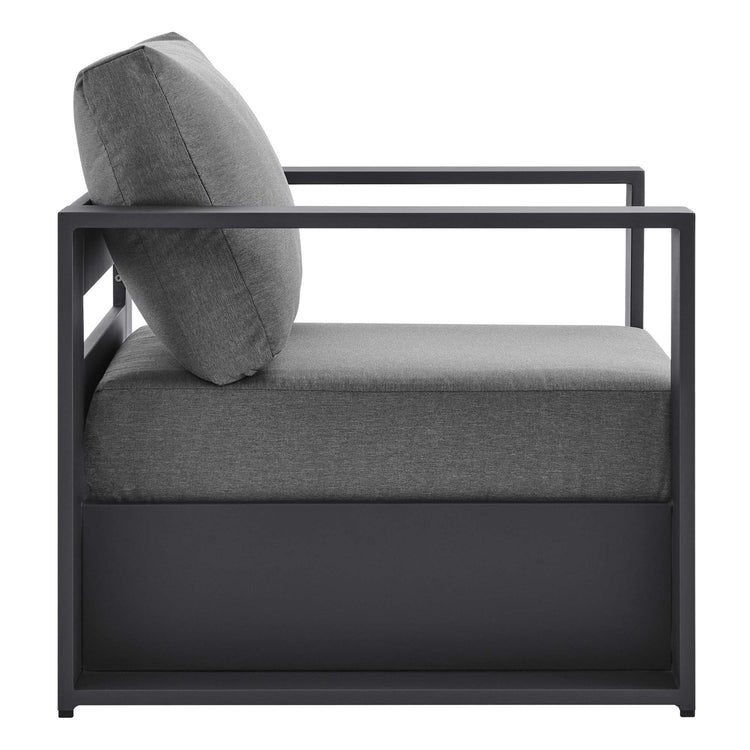 Tahoe 4-Piece Outdoor Patio Powder-Coated Aluminum Set - Gray Charcoal