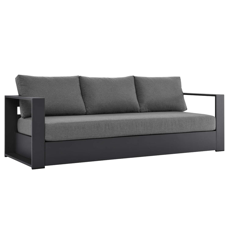 Tahoe 4-Piece Outdoor Patio Powder-Coated Aluminum Set - Gray Charcoal