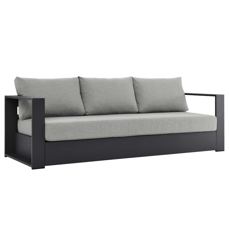Tahoe 4-Piece Outdoor Patio Powder-Coated Aluminum Set - Gray Gray