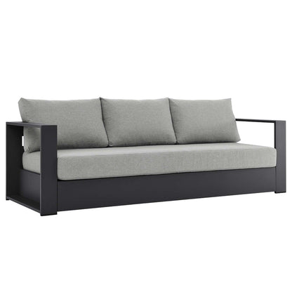 Tahoe 4-Piece Outdoor Patio Powder-Coated Aluminum Set - Gray Gray