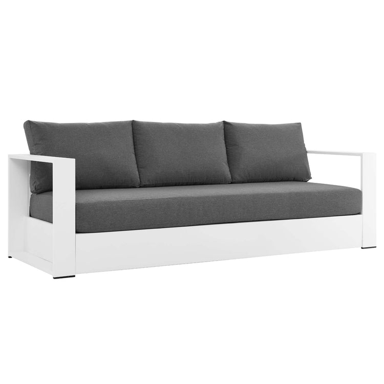 Tahoe 4-Piece Outdoor Patio Powder-Coated Aluminum Set - White Charcoal