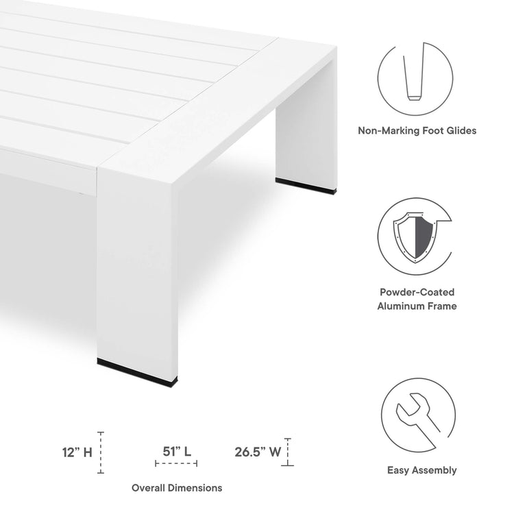 Tahoe 4-Piece Outdoor Patio Powder-Coated Aluminum Set - White Gray