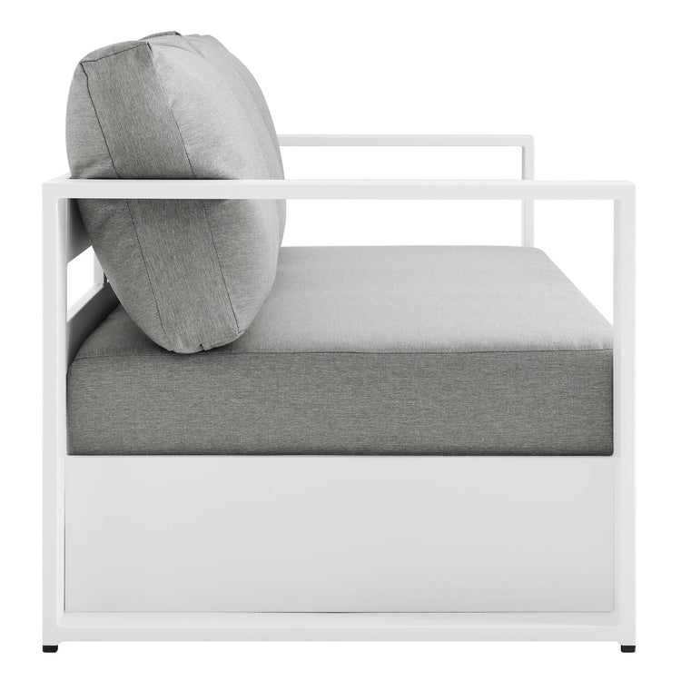 Tahoe 4-Piece Outdoor Patio Powder-Coated Aluminum Set - White Gray
