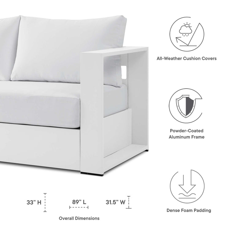 Tahoe 4-Piece Outdoor Patio Powder-Coated Aluminum Set - White White