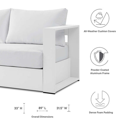Tahoe 4-Piece Outdoor Patio Powder-Coated Aluminum Set - White White