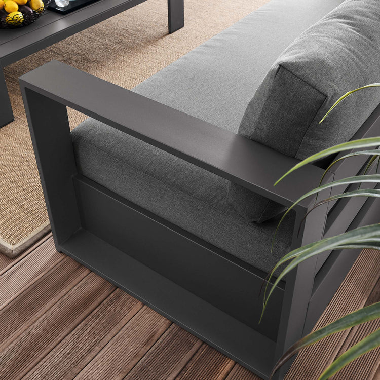 Tahoe 2-Piece Outdoor Patio Powder-Coated Aluminum Set - Gray Charcoal