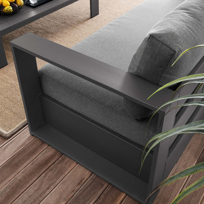 Tahoe 2-Piece Outdoor Patio Powder-Coated Aluminum Set - Gray Charcoal