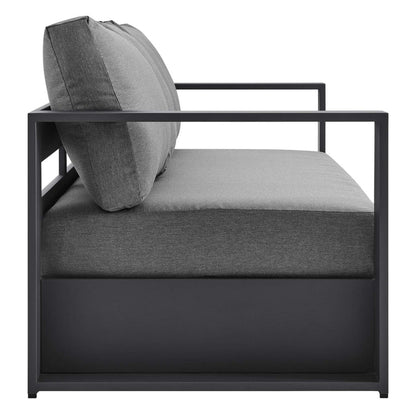 Tahoe 2-Piece Outdoor Patio Powder-Coated Aluminum Set - Gray Charcoal
