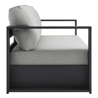 Tahoe 2-Piece Outdoor Patio Powder-Coated Aluminum Set - Gray Gray