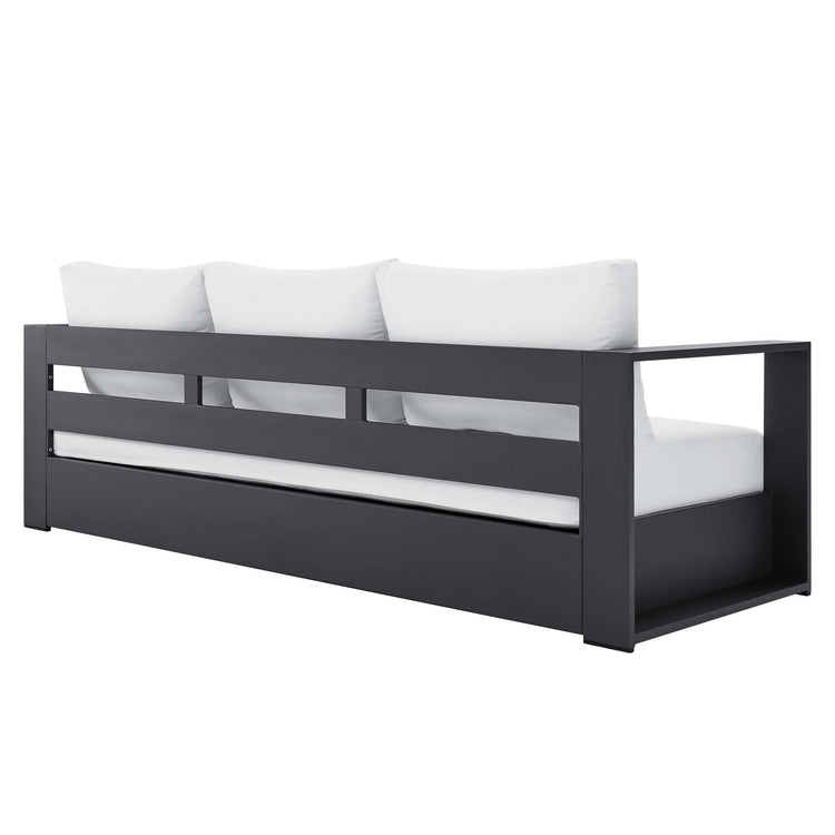 Tahoe 2-Piece Outdoor Patio Powder-Coated Aluminum Set - Gray White