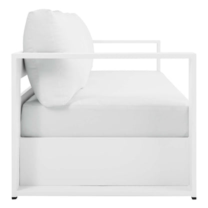 Tahoe 2-Piece Outdoor Patio Powder-Coated Aluminum Set - White White