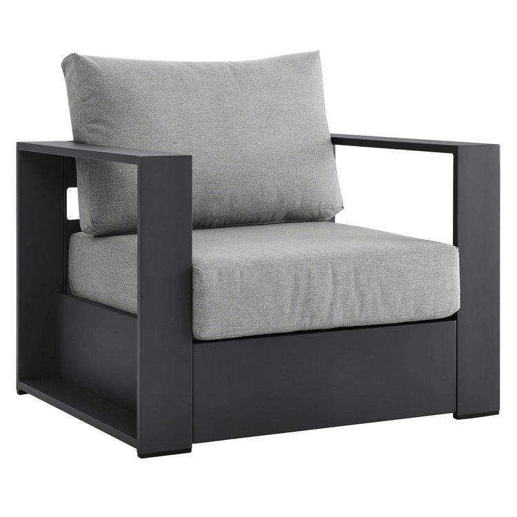 Tahoe 2-Piece Outdoor Patio Powder-Coated Aluminum Armchair Set - Gray Gray