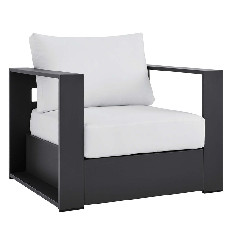 Tahoe 2-Piece Outdoor Patio Powder-Coated Aluminum Armchair Set - Gray White