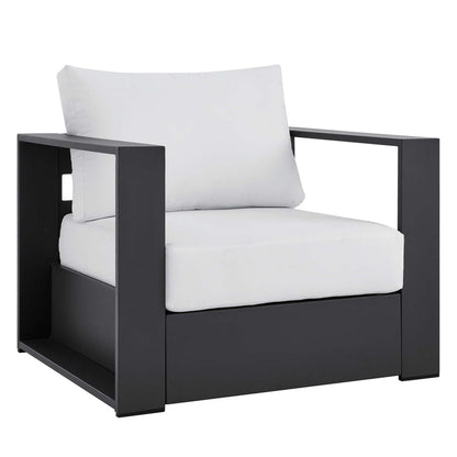 Tahoe 2-Piece Outdoor Patio Powder-Coated Aluminum Armchair Set - Gray White
