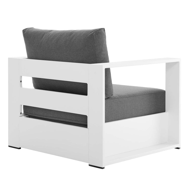Tahoe 2-Piece Outdoor Patio Powder-Coated Aluminum Armchair Set - White Charcoal