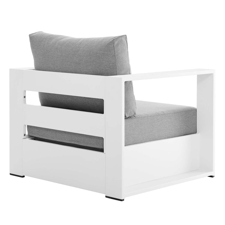 Tahoe 2-Piece Outdoor Patio Powder-Coated Aluminum Armchair Set - White Gray