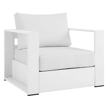 Tahoe 2-Piece Outdoor Patio Powder-Coated Aluminum Armchair Set - White White