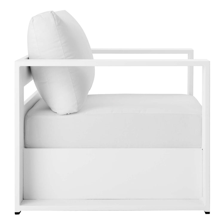 Tahoe 2-Piece Outdoor Patio Powder-Coated Aluminum Armchair Set - White White