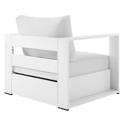 Tahoe 2-Piece Outdoor Patio Powder-Coated Aluminum Armchair Set - White White
