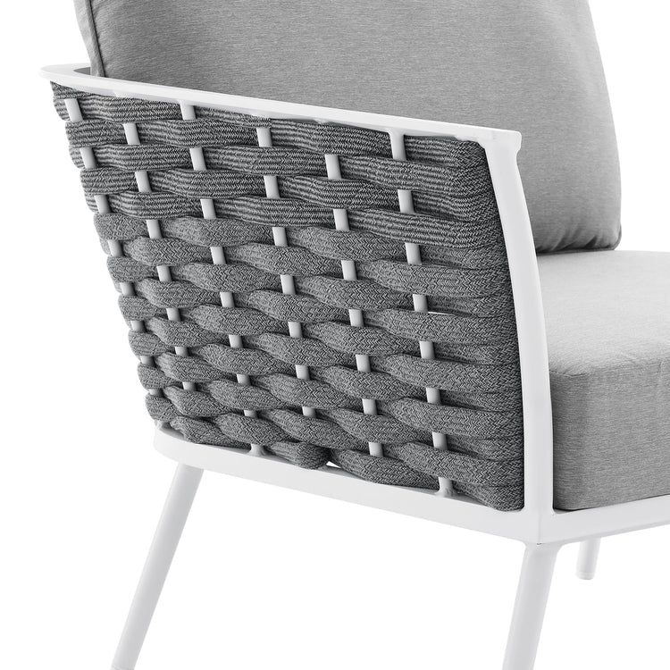 Stance Outdoor Patio Aluminum Small Sectional Sofa - White Gray