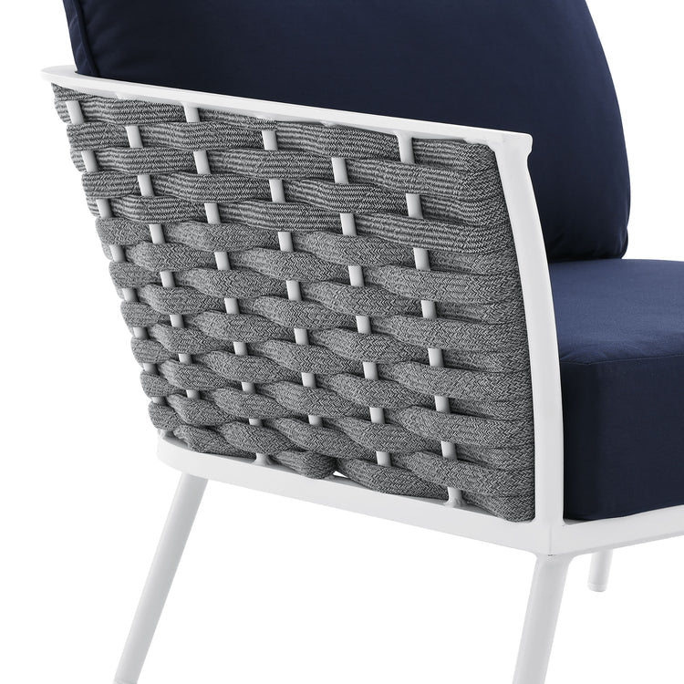 Stance Outdoor Patio Aluminum Small Sectional Sofa - White Navy