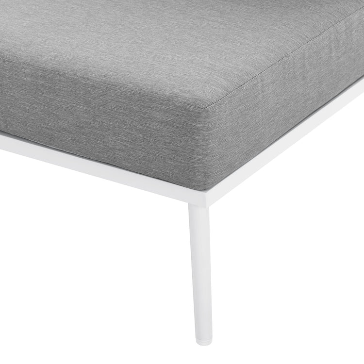 Stance Outdoor Patio Aluminum Large Sectional Sofa - White Gray