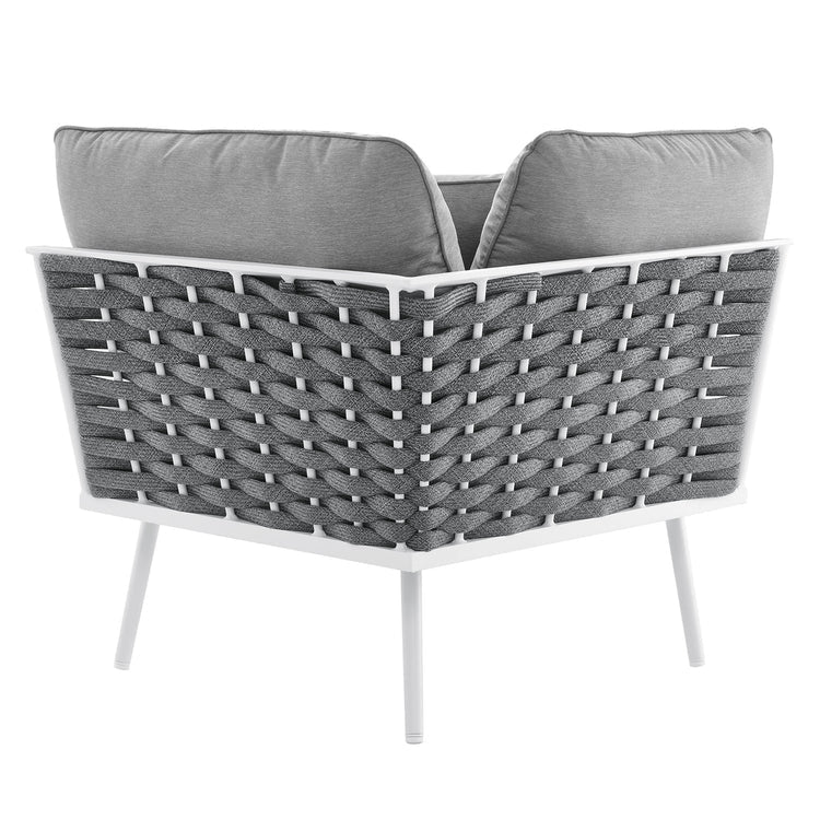 Stance Outdoor Patio Aluminum Large Sectional Sofa - White Gray