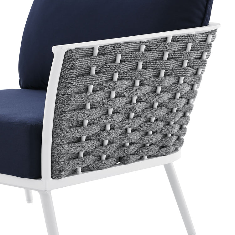 Stance Outdoor Patio Aluminum Large Sectional Sofa - White Navy