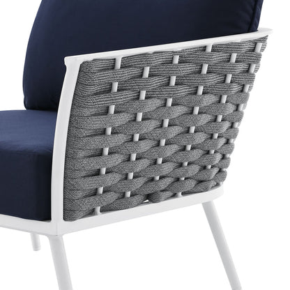 Stance Outdoor Patio Aluminum Large Sectional Sofa - White Navy