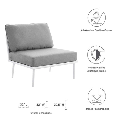 Stance 3 Piece Outdoor Patio Aluminum Set - White Gray