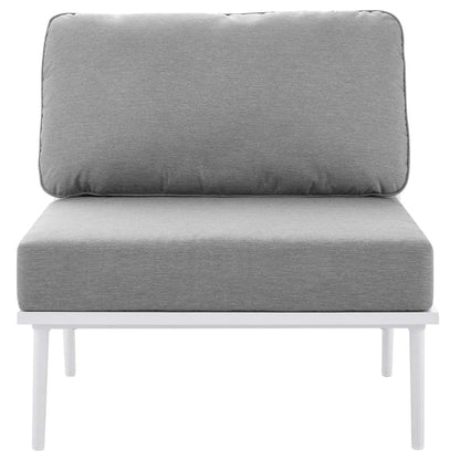 Stance 3 Piece Outdoor Patio Aluminum Set - White Gray